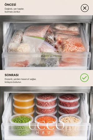 50 Adet 350 ml Sızdırmaz Kapaklı Sosluk Buzluk Saklama Kabı, Et Suyu, Kemik Suyu Mutfak Organizeri