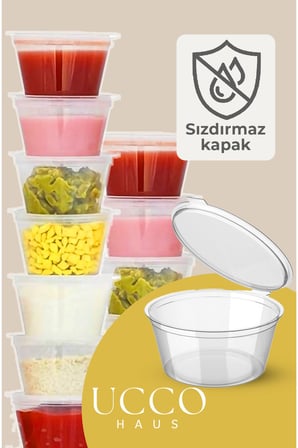 50 Adet 60 ml Sızdırmaz Kapaklı Sosluk Buzluk Saklama Kabı, Et Suyu, Kemik Suyu Mutfak Organizeri