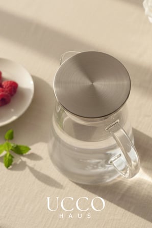 1800 ml Premium Borosilikat Cam Sürahi Vakum Kapaklı Modern Pinterest Karaf Detox Limonata Meşrubat