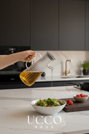 900 ml Vakum Kapaklı Borosilikat Cam Yağlık Sirkelik Sürahi Yağdanlık