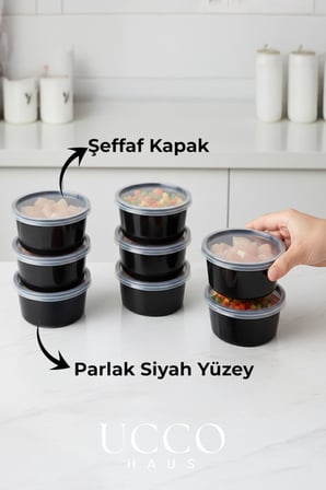 500 ml Kapaklı Buzluk Mikrodalga Saklama Kabı - 10 Adet- Et, Kıyma, Yemek, Salata Buzdolabı Organizeri