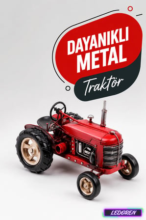 Dekoratif Metal Traktör Biblo Eskitme Hediyelik Maket 0604E-172