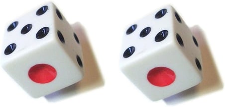STAR Kırmızı Noktali Tavla Zarı, 8,5 mm x 8,5 mm, 1 Çift