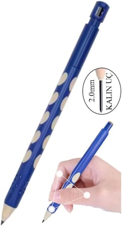 Kalın Uçlu Versatil Kalem 2.0 mm Mavi 1 Adet ve 2.0 Mm Kalın Uç Siyah 2 Adet Kalın Uçlu Mekanik Kalem