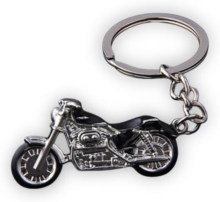 Kdot Motorsiklet Tasarımlı Anahtarlık, Siyah, Çinko Alaşım Metal, Motor Temalı, Dayanıklı, 4.5x2.5 cm
