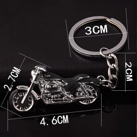 Kdot Motorsiklet Tasarımlı Anahtarlık, Siyah, Çinko Alaşım Metal, Motor Temalı, Dayanıklı, 4.5x2.5 cm