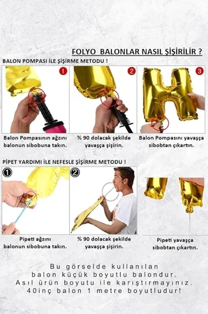 C Harfi Folyo Balon Gold 100 cm 40 inç 1 Metre Altın