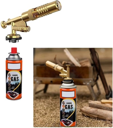 Çakmaklı Metal Pürmüz Kafası Kamp Gazı Seti Piknik Kamp Mangal Mutfak için 400ml Gaz ve Başlık