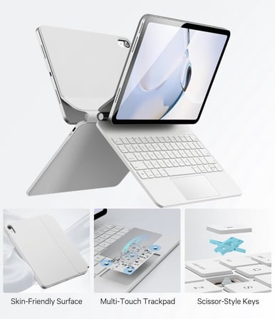 Ipad (A16) 2025/İpad 10.Nesil 2022 ile Uyumlu Magic Uyumlu Touchpad Işıklı Klavyeli Kılıf
