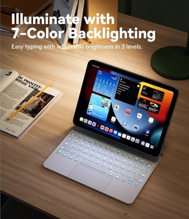 Ipad (A16) 2025/İpad 10.Nesil 2022 ile Uyumlu Magic Uyumlu Touchpad Işıklı Klavyeli Kılıf