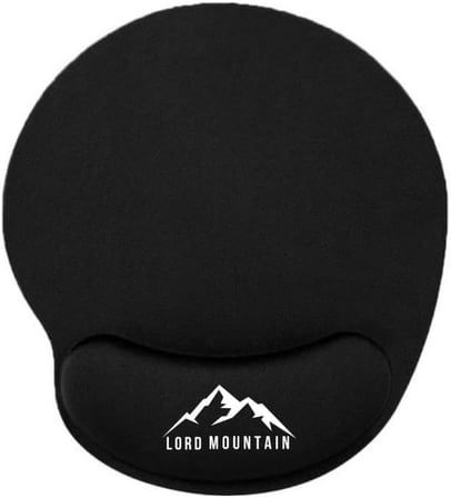 Lord Mountain Ergonomik Mouse Pad Bilek Destekli – Yumuşak Dolgulu Kaymaz Siyah Mousepad