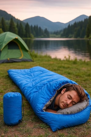 Goocamp -29 °C Su Geçirmeyen Piknik/Kamp/Tatil Uyku Tulumu Mavi