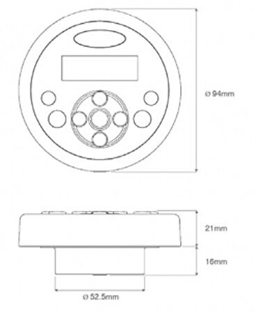 Aquatic AQ-WR-4F LCD ekranlı, sabit, kablolu uzaktan kumanda