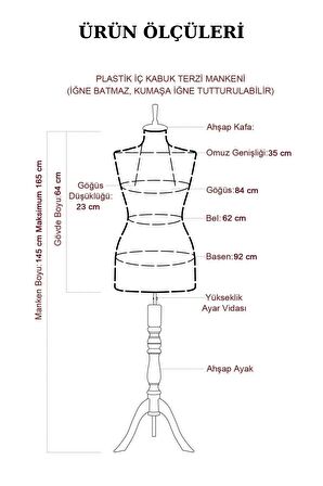 Vitrin Amaçlı 36 Beden Terzi Mankeni Vitrin Mankeni Cansız Manken (İĞNE BATMAZ)