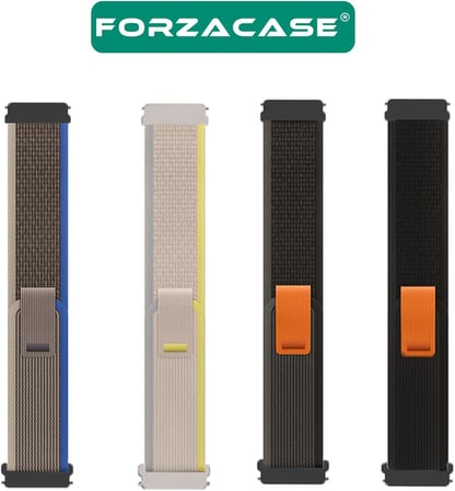 20 mm Universal Akıllı Saatler için Cırtlı Hasır Kumaş Kordon Kayış - FC604