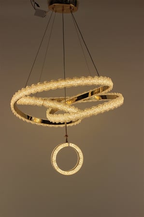 Modern Gold İç İçe Geçmeli Kristal Seri 3 Renk Şık Salon Led Avize