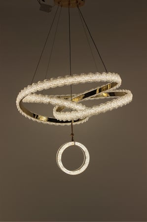 Modern Gold İç İçe Geçmeli Kristal Seri 3 Renk Şık Salon Led Avize
