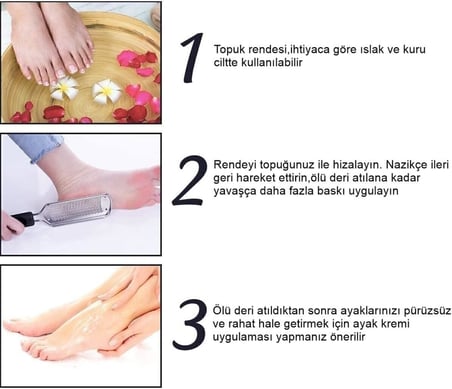 Paslanmaz Çelik Profesyonel Topuk Rendesi Törpü