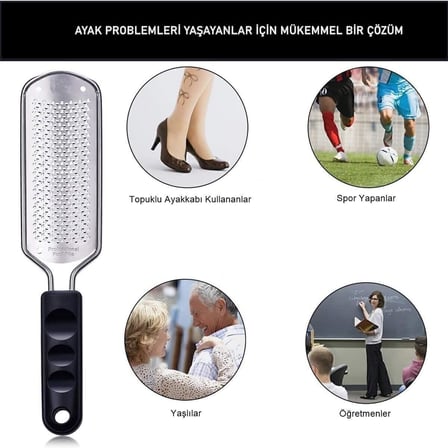 Paslanmaz Çelik Profesyonel Topuk Rendesi Törpü
