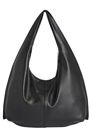 Siyah Salaş Büyük Boy Yumuşak Dokulu Shopper Kol ve Omuz Çantası