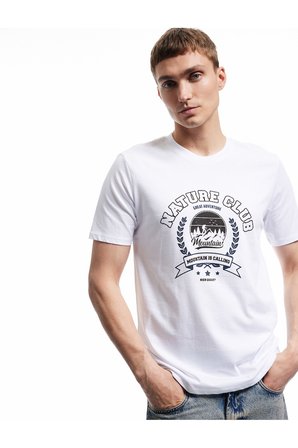 Kısa Kollu Bisiklet Yaka Pamuklu Baskılı Slim Fit Tişört