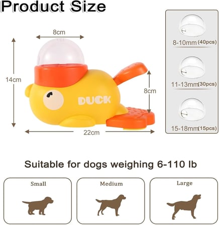 Ördek Mama Dağıtıcı Zeka Oyuncağı – Yavaş Besleyici Puzzle Pet Toy, Etkileşimli Kedi ve Köpek Oyuncağı, Kaymaz Tabanlı, Dayanıklı ABS Malzeme, Mama/Ödül Dağıtıcı Eğitici Oyuncak