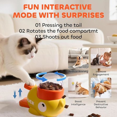Ördek Mama Dağıtıcı Zeka Oyuncağı – Yavaş Besleyici Puzzle Pet Toy, Etkileşimli Kedi ve Köpek Oyuncağı, Kaymaz Tabanlı, Dayanıklı ABS Malzeme, Mama/Ödül Dağıtıcı Eğitici Oyuncak