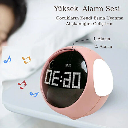 Çok Fonksiyonlu Mini Çocuk Çalar Saat Ses Kontrollü Masa Üstü Alarmlı Ve Kurmalı