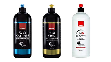 Rupes Set Da Corse+ Da Fine + Protect Pasta Hare ve Boya koruma Seti 3x1Lt