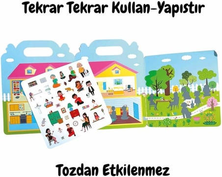 Lino Tekrar Tekrar Kullanılabilen İlk Sticker Kitabım My House