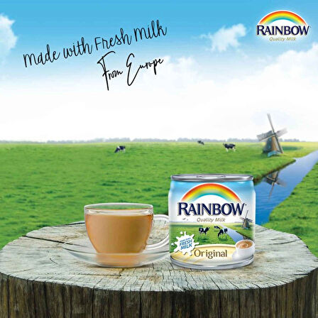 Rainbow Quality Milk Orijinal Evaporated Milk (Buharlaştırılmış Süt) 170 Gr x12 Adet