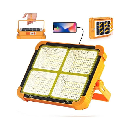 V-017 Güneş Enerjili LED Taşınabilir Projektör, Çok Amaçlı Kamp Lambası 100 Watt