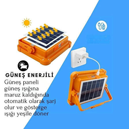 V-017 Güneş Enerjili LED Taşınabilir Projektör, Çok Amaçlı Kamp Lambası 100 Watt