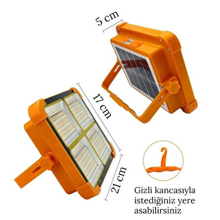 V-017 Güneş Enerjili LED Taşınabilir Projektör, Çok Amaçlı Kamp Lambası 100 Watt