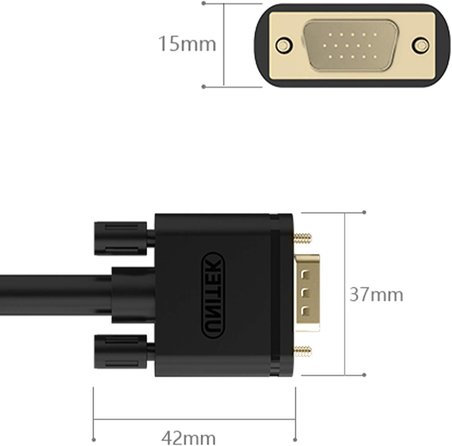 VGA 5 m kablo, 1080P VGA/SVGA video monitörü, koaksiyel uzatma kablosu, HD 2 ferritli filtre/altın kaplama kontak/15 kutuplu HD fiş, projektörler, Hdtvler, ekranlar için uyumlu