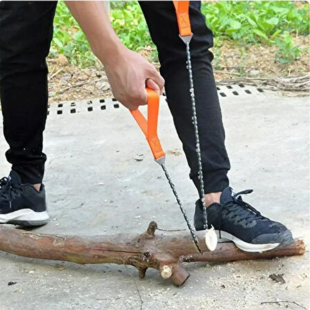 Taşınabilir Zincirli Kamp Testeresi 103 cm Yüksek Kalite Kamp & Outdoor Kesim Aracı + Taşıma Kılıfı