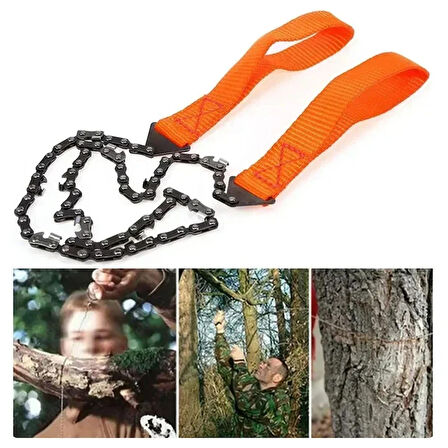 Taşınabilir Zincirli Kamp Testeresi 103 cm Yüksek Kalite Kamp & Outdoor Kesim Aracı + Taşıma Kılıfı