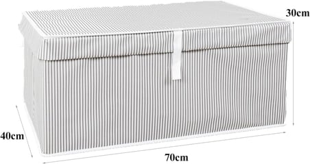 Çok Amaçlı Düzenleyici Kapaklı Sandık Tipi Kutu Hurç Organizer (70 x 40 x 30, Gri)