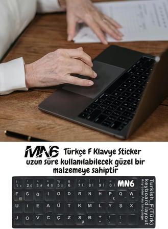 MF01 F Klavye Sticker/3 Adet-Laptop PC Uymlu-Silinmez/Türkçe F Klavye Sticker (3)