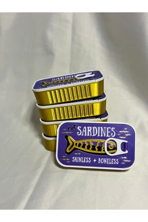 5'li Sardalya Konservesi Sardines Takı Kutusu - Altın, Mor, Beyaz, Siyah