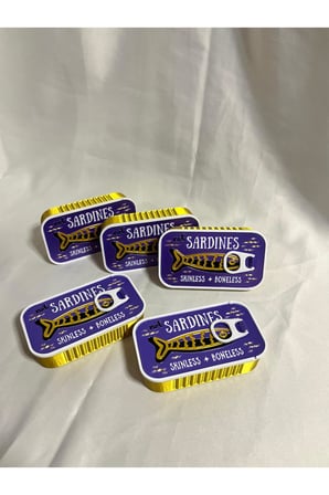5'li Sardalya Konservesi Sardines Takı Kutusu - Altın, Mor, Beyaz, Siyah