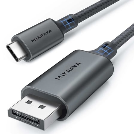 USB C DisplayPort 1.4 Kablo (8K@60Hz, 4K@240Hz, 2K@360Hz) HDR HDCP Type C to DP [Thunderbolt 5/4/3, DeX Mode Uyumlu], iPhone 15/16/17 Pro, MacBook, iPad Pro/Air, Samsung S25 Uyumlu (2 Metre)