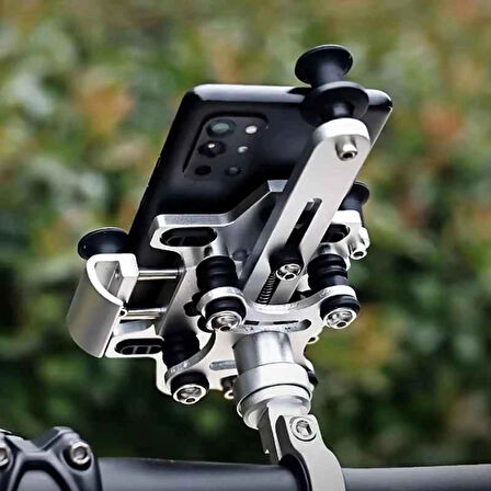 Trend Store Metal Yüksek Alaşımlı 360 ° Dönen Ayarlanabilir Amortisör Şok Emici Titreşim Önleyici Gidon Motosiklet Telefon Tutucu Bisiklet Tutucusu 