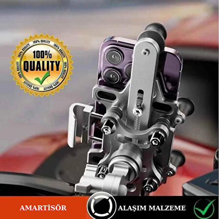 Trend Store Metal Yüksek Alaşımlı 360 ° Dönen Ayarlanabilir Amortisör Şok Emici Titreşim Önleyici Gidon Motosiklet Telefon Tutucu Bisiklet Tutucusu 