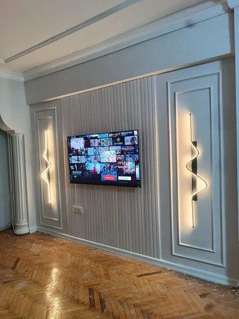 Locka/Aplik / 110x24 cm / 3 Renk Işık/Antrasit Gövde