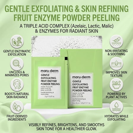 Maru.Derm Hassas Ciltler için Meyve Enzimli Pudra Peeling 60 g