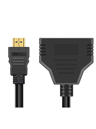 HDMI Çoğaltıcı Erkek Çift HDMI Dişi Çoklayıcı Adaptör Kablosu Siyah