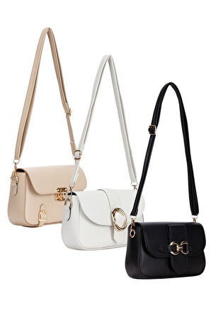Kadın 3'lü Çanta Paketi Çapraz Askılı Omuz Çantası Üç Adet