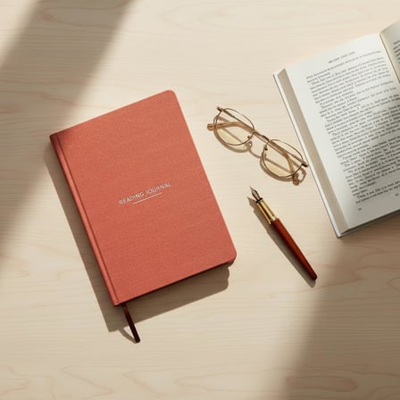Okuma Günlüğü – A5 Sert Kapa­klı “Reading Journal, 100 Kitap İncelemesi, Günlük Okuma Takibi (Kiremit)