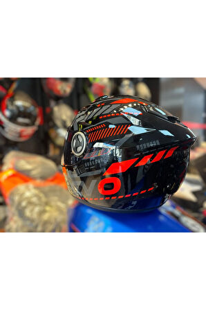 913 FULLFACE GEOMETRY RED GÜNEŞ VİZÖRLÜ KASK